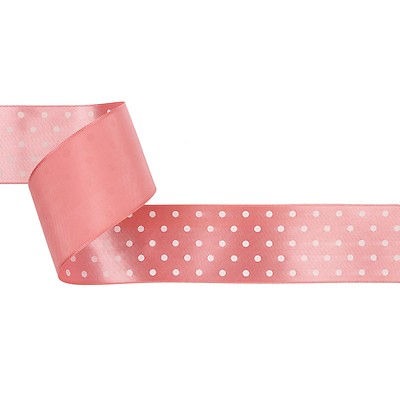 Red and White Polka Dot Satin Ribbon - 1.5