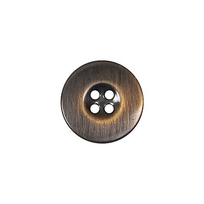 sewing button, 4-Hole Brushed Antique Gold Metal Button (Made in