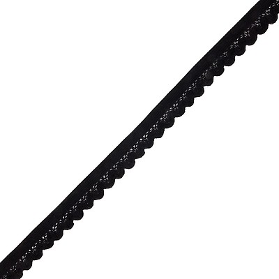 Black Scalloped Edge Lace Geometric Trimming - 0.5