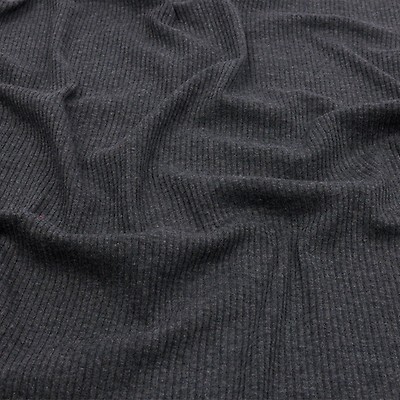 Dressmaking Fabric  Zara Cotton Medium Ribbed Jersey - Grey Marl