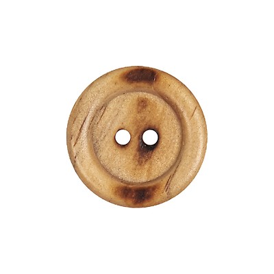 Rustic Wooden Buttons, 2 Hole Dark Rim Olive Wood, 7 Sizes, Pack