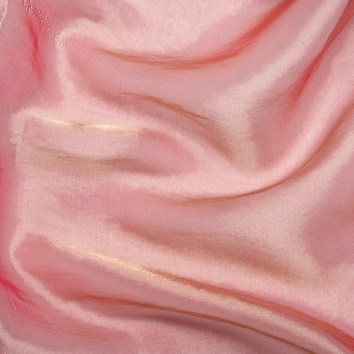 NY Designer Fabrics Pink Gold Metallic Organza Fabric