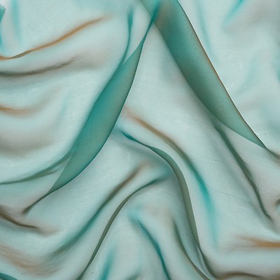 Chiffon-Like Silk Voile - Gold and Kelly Green Iridescent