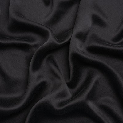 Silk Satin Jacquard - Black Swirls - Gala Fabrics