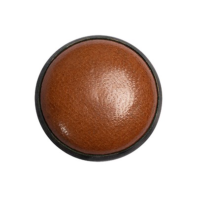 Light Brown and Gunmetal Domed Leather Shank Back Button