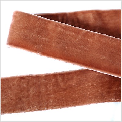 Mocha Brown Double Sided Velvet Ribbon By The Yard - Brown Double Faced  Velvet Ribbon