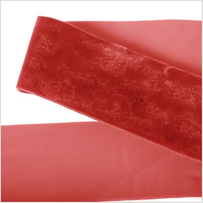 Rust Single Face Velvet Ribbon - 2