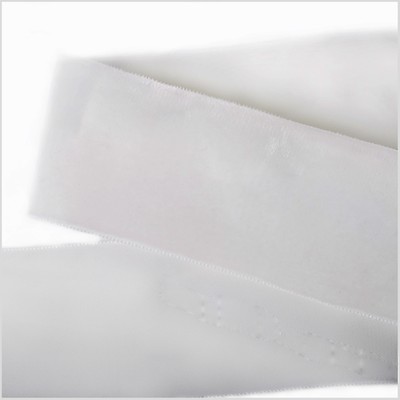 White Double Sided Velvet Ribbon By The Yard - Weiss Double Faced