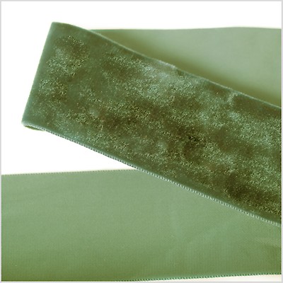 Moss green velvet ribbon - Lace To Love