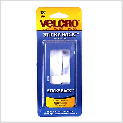 1 White Sticky Back VELCRO® Brand Fastener - Sticky Back - Velcro - Notions