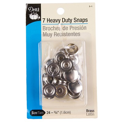 Dritz Heavy Duty Snaps 5/8 7/Pkg-Nickel