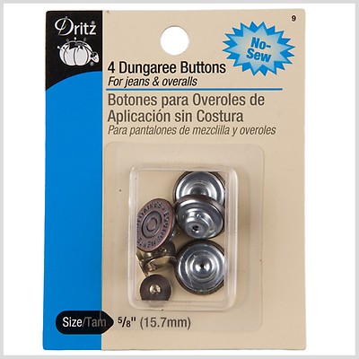 Dritz Gold Jean Buttons - 6 ct - Dungaree Buttons - Snaps & Fasteners -  Buttons