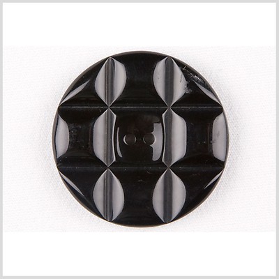 Black Leather Shank Back Button - 30L/19mm