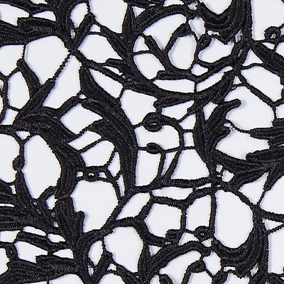 Black Abstract Geometric Lace w/ Scalloped Eyelash Edges