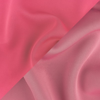 CUT PIECE) Carnation Pink Plain Modal Satin Fabric (Width 44