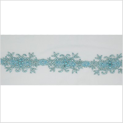 2.5 Dark Blue Fancy Beaded Rhinestone Trim - Rhinestone - Trims