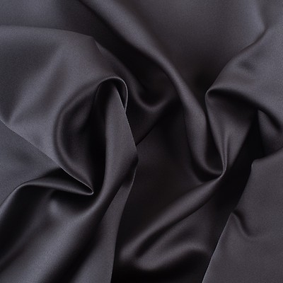 Reverie Ultra Black Solid Polyester Satin - Satin - Polyester - Fashion  Fabrics