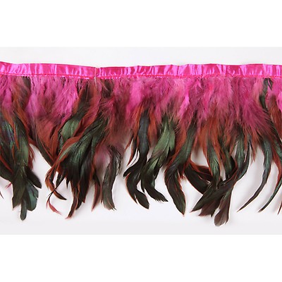 Black Single Ply Ostrich Feather Fringe Trim - 5