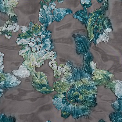 Dusty Olive Abstract Floral Lace Knit Fabric