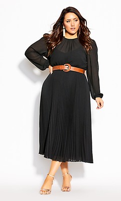 Plus Size Pleated Midi Skirt - Natalie in the City