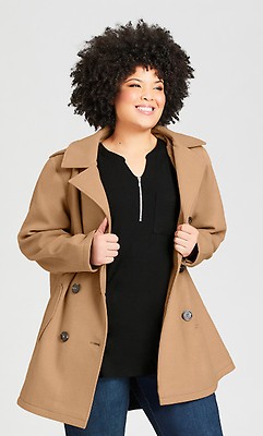 Black peacoat women's outlet plus size