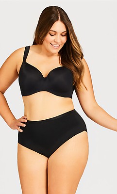 Plus Size Plus Size Basic Cotton Full Black Brief Panty