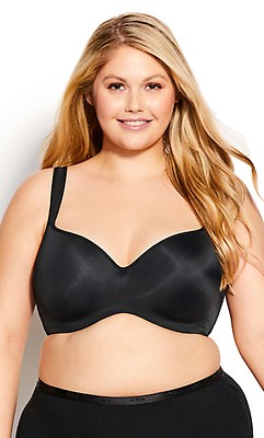 Avenue Black with Dusty Orchid Lace Plunge Underwire Bra