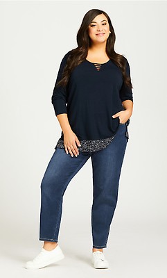 Plus Size Butter Denim Skinny Petite Length Jean Dark Wash