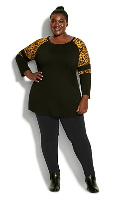 AVE LEISURE | Women's Plus Size Splice Panel Legging - black - 30W