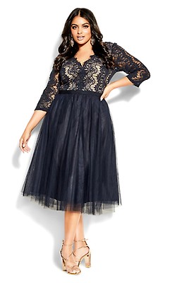 Women's Plus Size Ambrosia Strapless Black Embroidered Dress