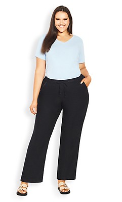 Plus Size Avalina Teal Wide Leg Trousers
