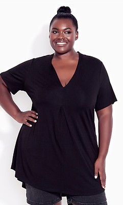 Plus Size Knotted Cage Navy Tunic