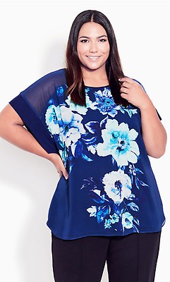 Plus Size Ava Spotted Magenta Peplum Top