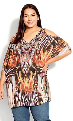 Plus Size Retreat Beaded Sunset Tunic