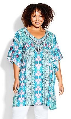 Plus Size Retreat Beaded Sunset Tunic