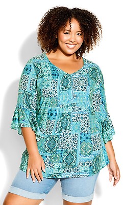 Plus Size Leid Back Light Blue Top