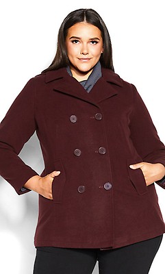 Plus size hooded outlet peacoat