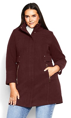 Plus size hooded on sale peacoat