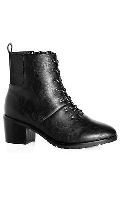 Wide fit black lace up ankle boots sale