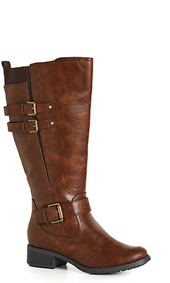 Brown boots wide clearance fit