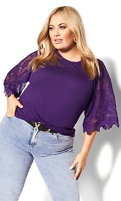 Women's Plus Size Ombre Lace Tee Shirt at Rs 650/piece