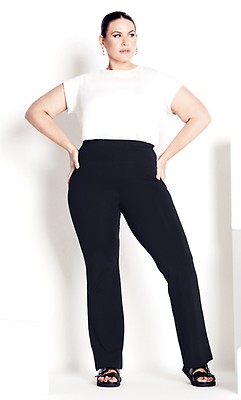 Shop Plus Size Expose Split Hem Crop Pant in Black, Sizes 12-30