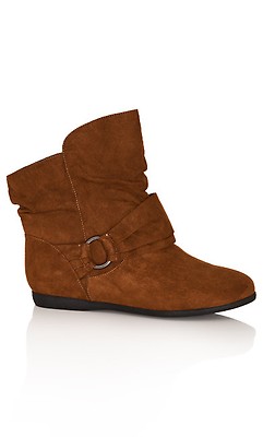 Wedge Heel Suede Ankle Boots for Womens US Wide Fit Buckle Fashion