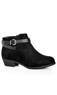 Plus Size Keegan Black Wide Fit Ankle Boot