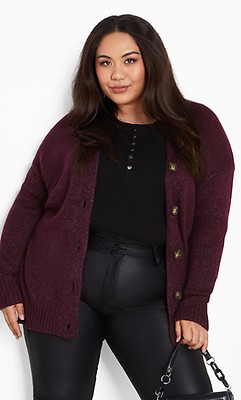 Avenue Plus Size Sienna Splice Cardigan Sweater In Almond