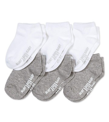Solid Organic Cotton Baby Ankle Socks 6 Pack