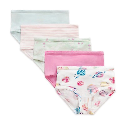 Puppy Party & Rainbow Hearts Organic Cotton Toddler Girl Underwear 5 Pack
