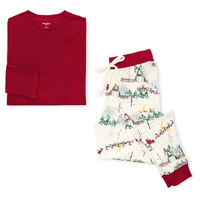 Adult Womens Tee & Gingerbread Fair Isle Jogger PJ Set