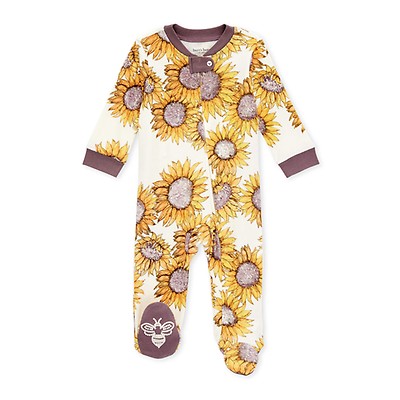 Catching Bees Organic Baby Zip Front Loose Fit Footed Pajamas