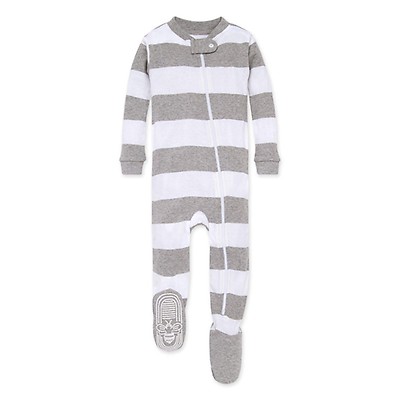 A-Bee-C and Stripes Organic Cotton Snug Fit Footed Sleeper 2 Pack